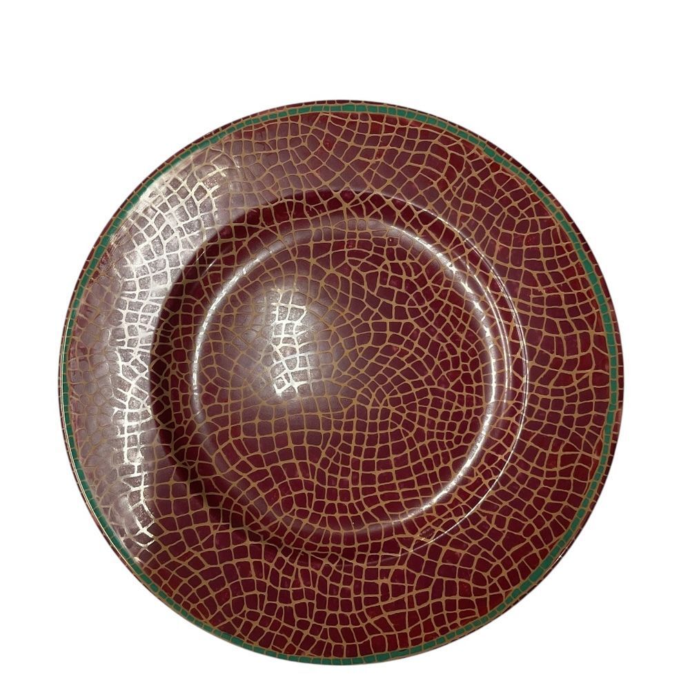 Earthenware Exclusively for Pier 1 Mosaic Fruit Dinner Plate Red